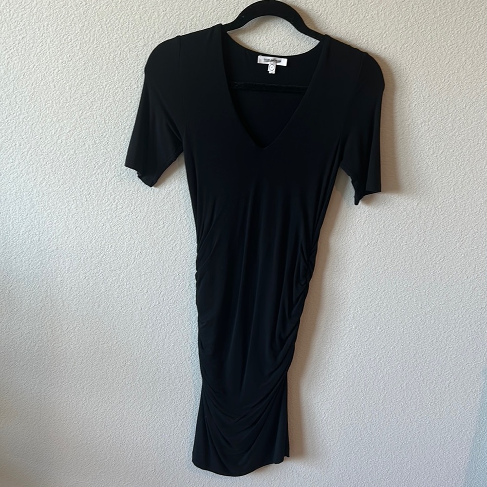 Good American Black Short Sleeved Dress